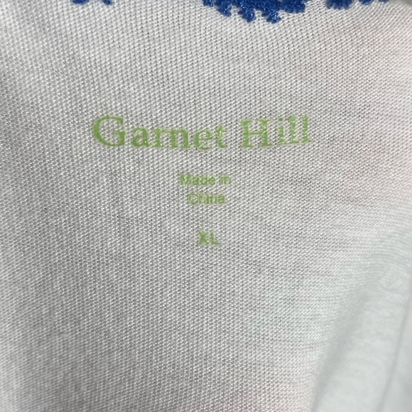 Garnet Hill Embroidered V-Neck Tunic Size XL - Picture 5 of 7